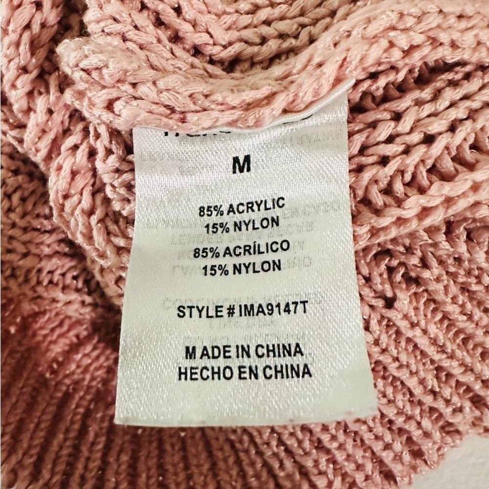 mi ami for Francesca’s Ribbed Pink Knit Collared Sweater - M - Picture 6 of 6